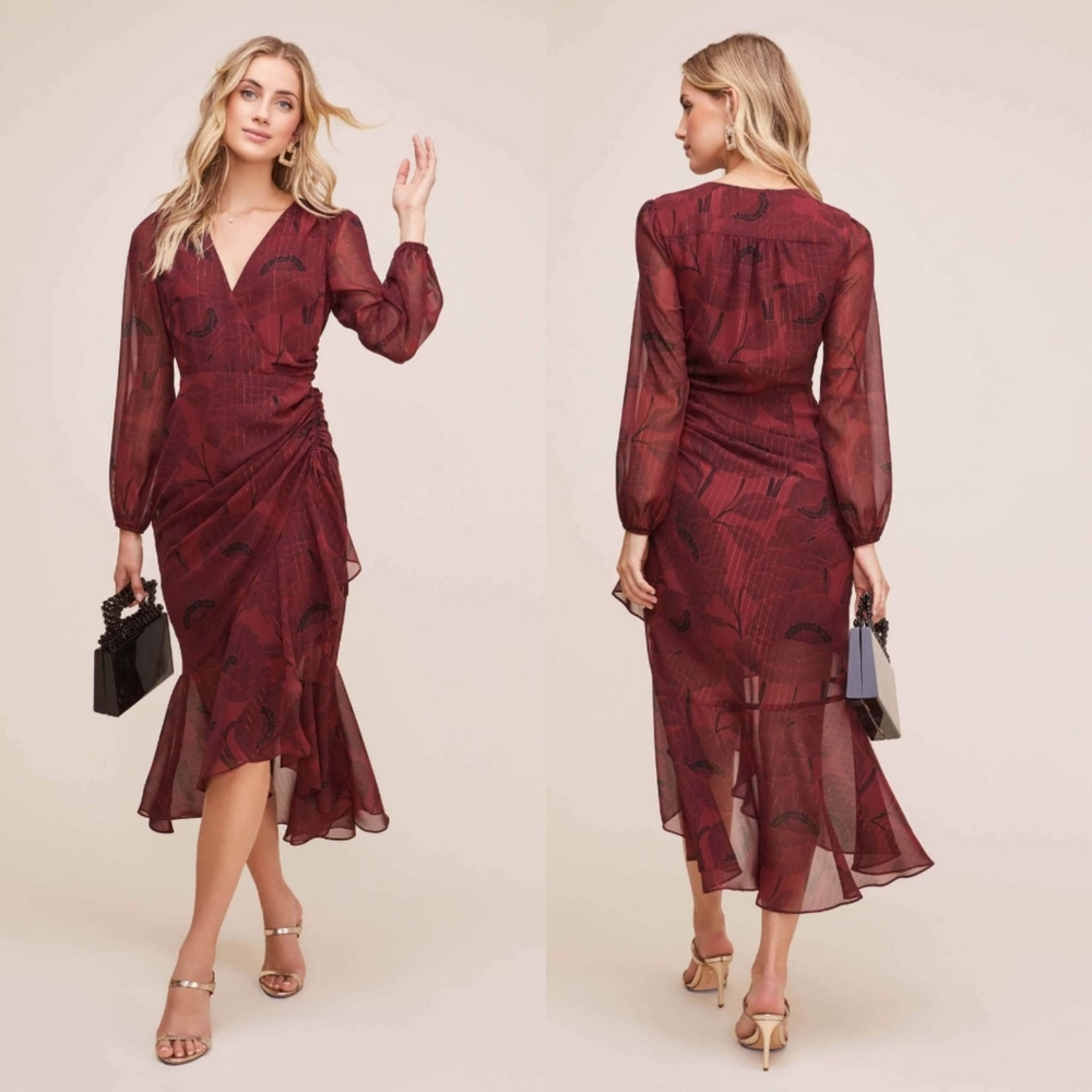 Astr the Label wine floral cinched mermaid dress